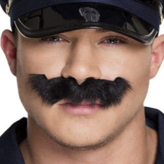 PartyXplosion Snor - Politie - Zwart