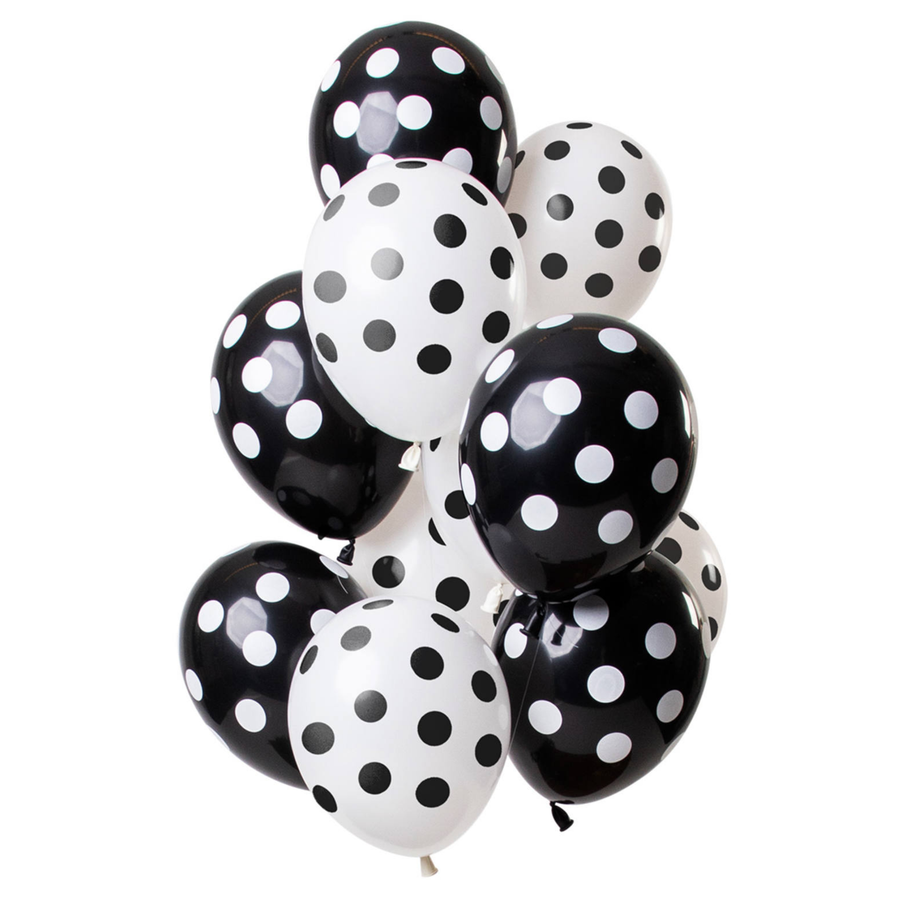 Ballonnen - Stippen - Zwart, wit - 30cm - 12st.