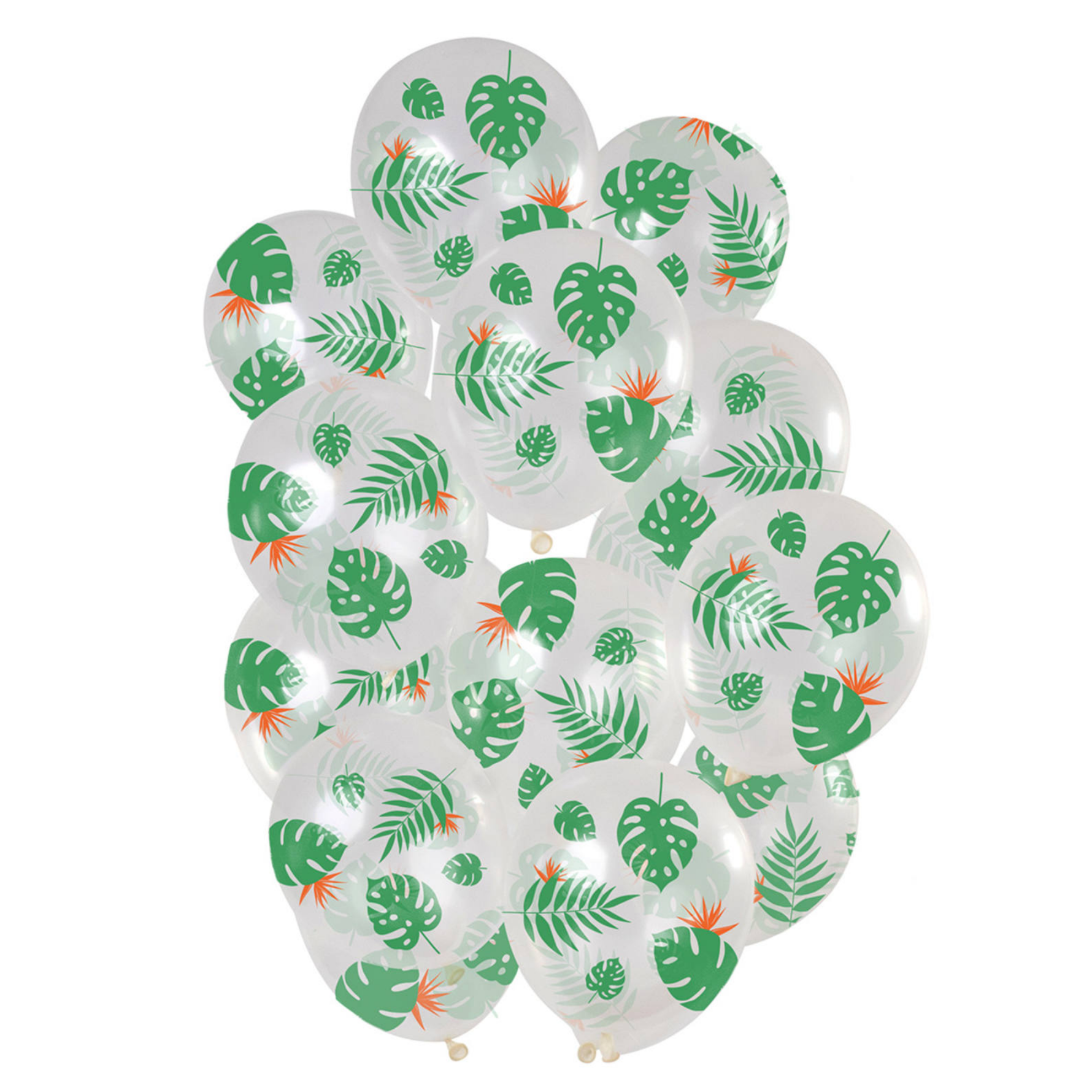 Ballonnen - Transparant - Tropische bladeren - 30cm - 15st.**