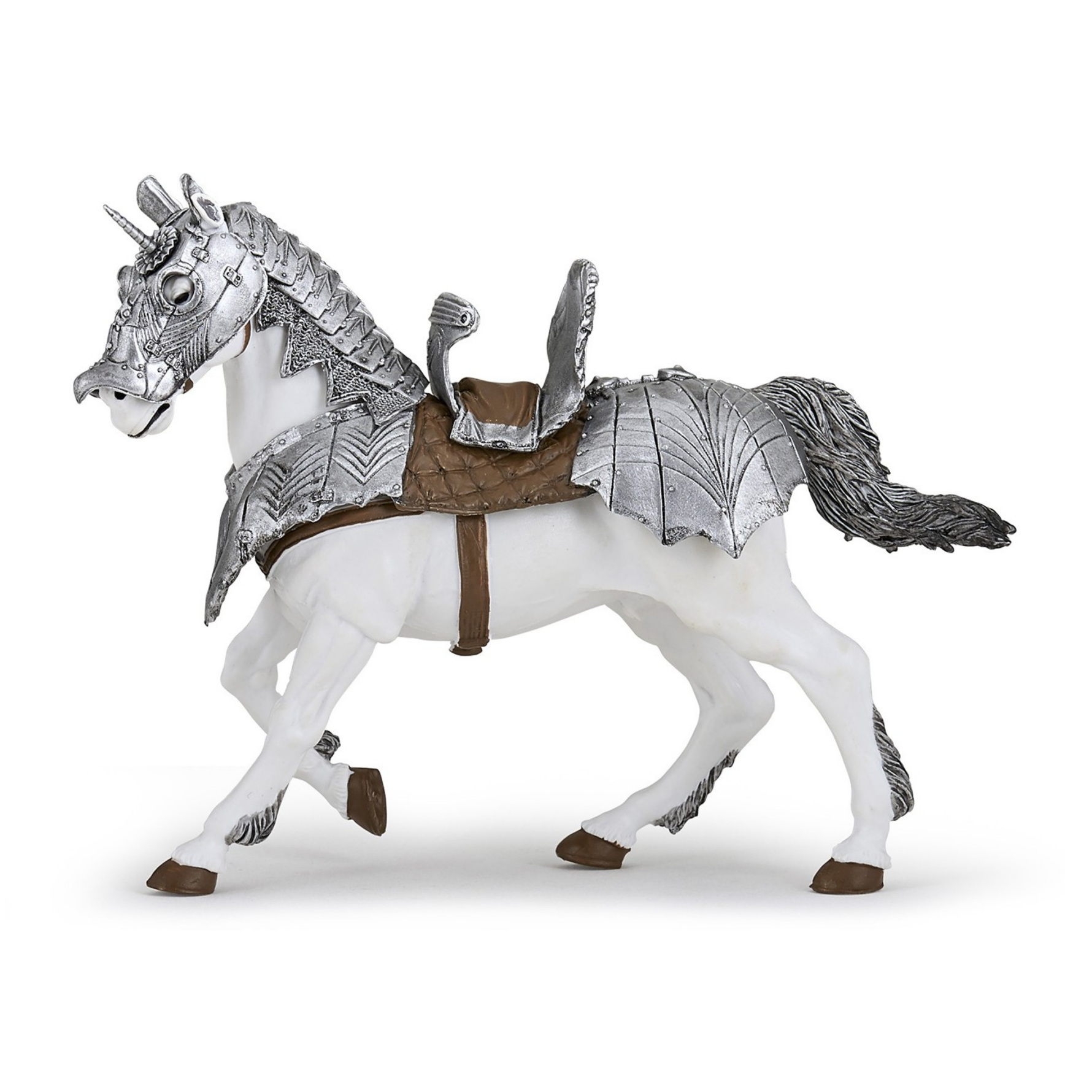 Speelfiguur - Paard - Wit - In harnas