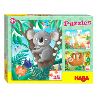 Haba Puzzel - Koala, luiaard & lama's - 3x24st.