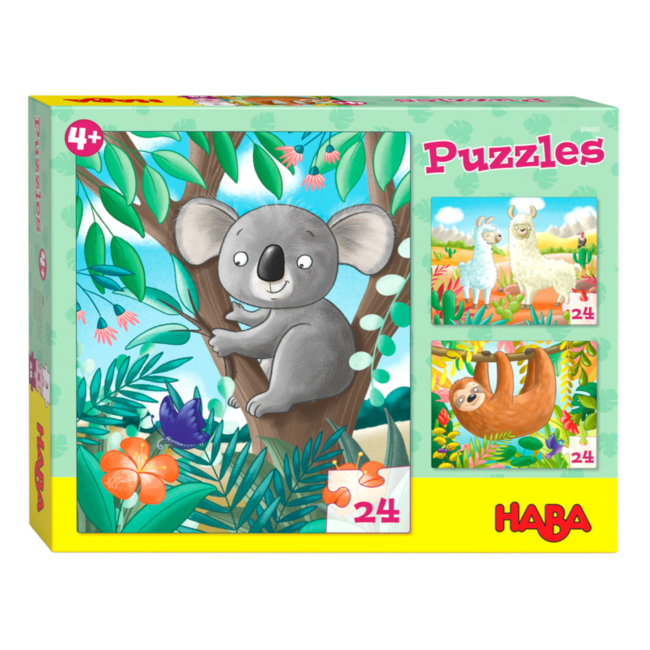 Haba Puzzel - Koala, luiaard & lama's - 3x24st.