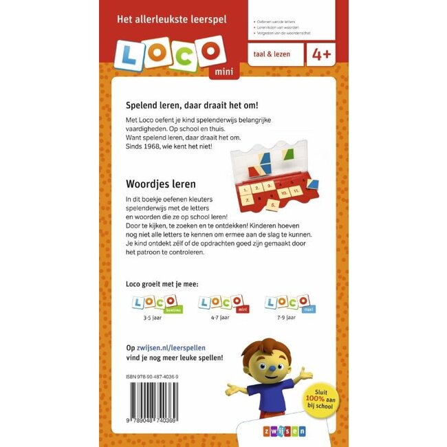 Loco Leerspellen Loco Mini - Boekje - Rompompom - Ik leer woordjes - 4-6 jaar