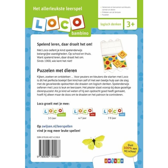 Loco Leerspellen Loco Bambino - Boekje - Dierenpuzzels - 3-5 jaar