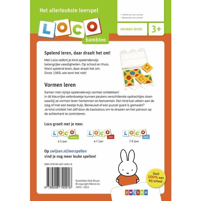 Loco Leerspellen Loco Bambino - Boekje - Nijntje - Ik leer vormen - 3-5 jaar