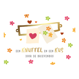 Artige Kaart - Daisy - Een knuffel en een kus door de brievenbus - DSY010