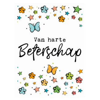 Artige Kaart - Van harte beterschap - A4 formaat - MAX009