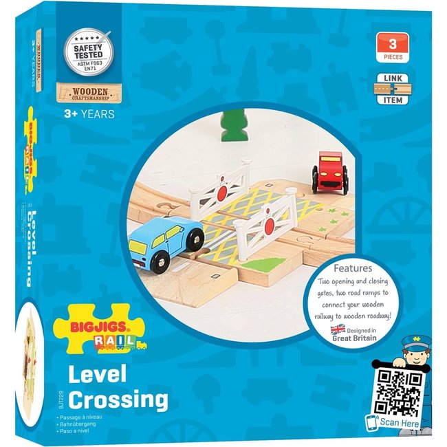 BigJigs Rails - Overweg - Met draaibare hekken & opritten