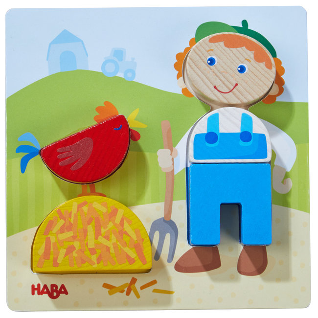 Haba Vormenpuzzel - Boerderij - 3 in 1 - 17dlg.