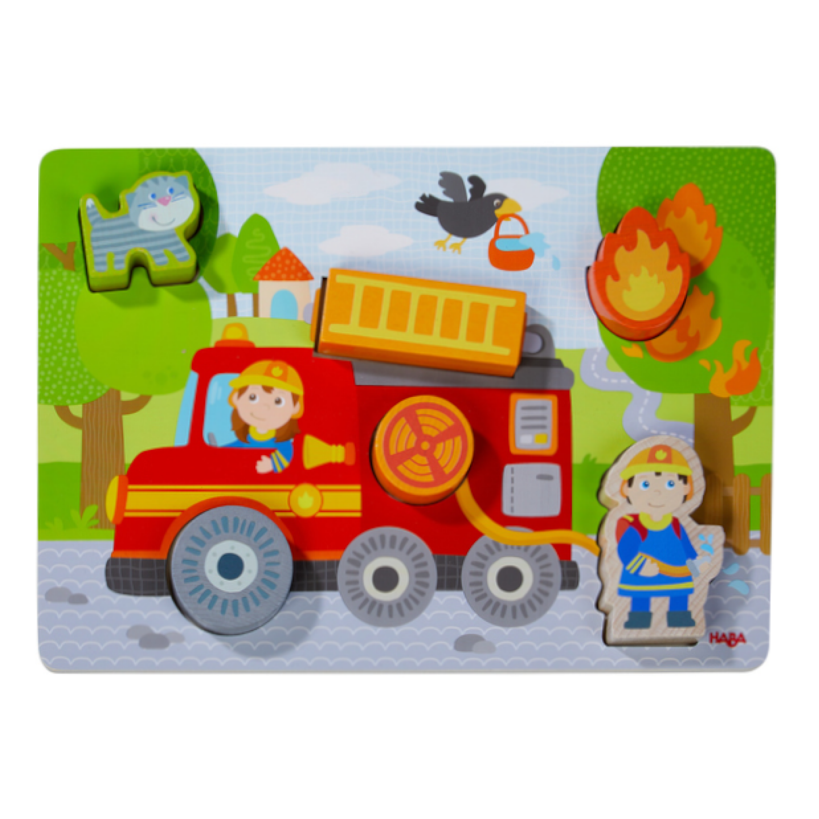 Puzzel - Inlegpuzzel - Brandweerauto - 6st.
