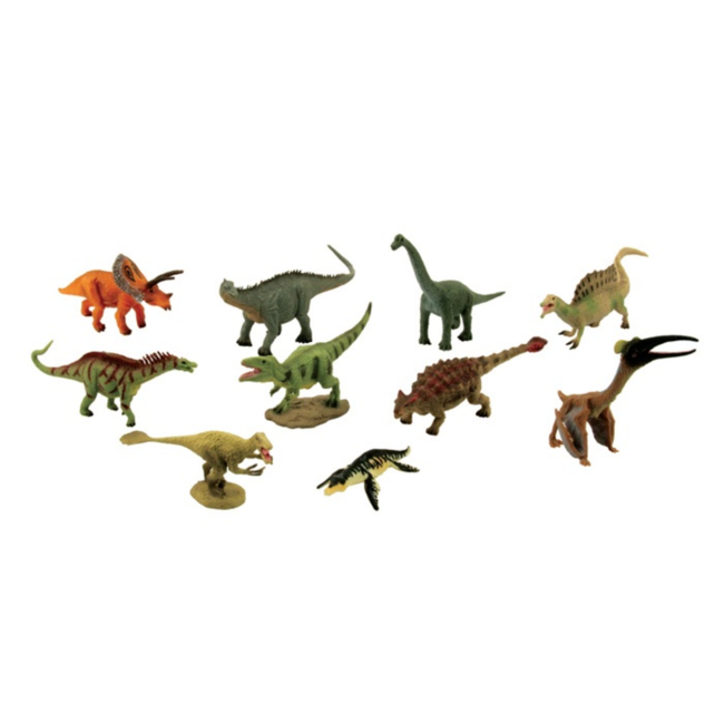 Speelfiguren - Mini - Prehistorie - Dino's - 7 tot 11cm - 10dlg.