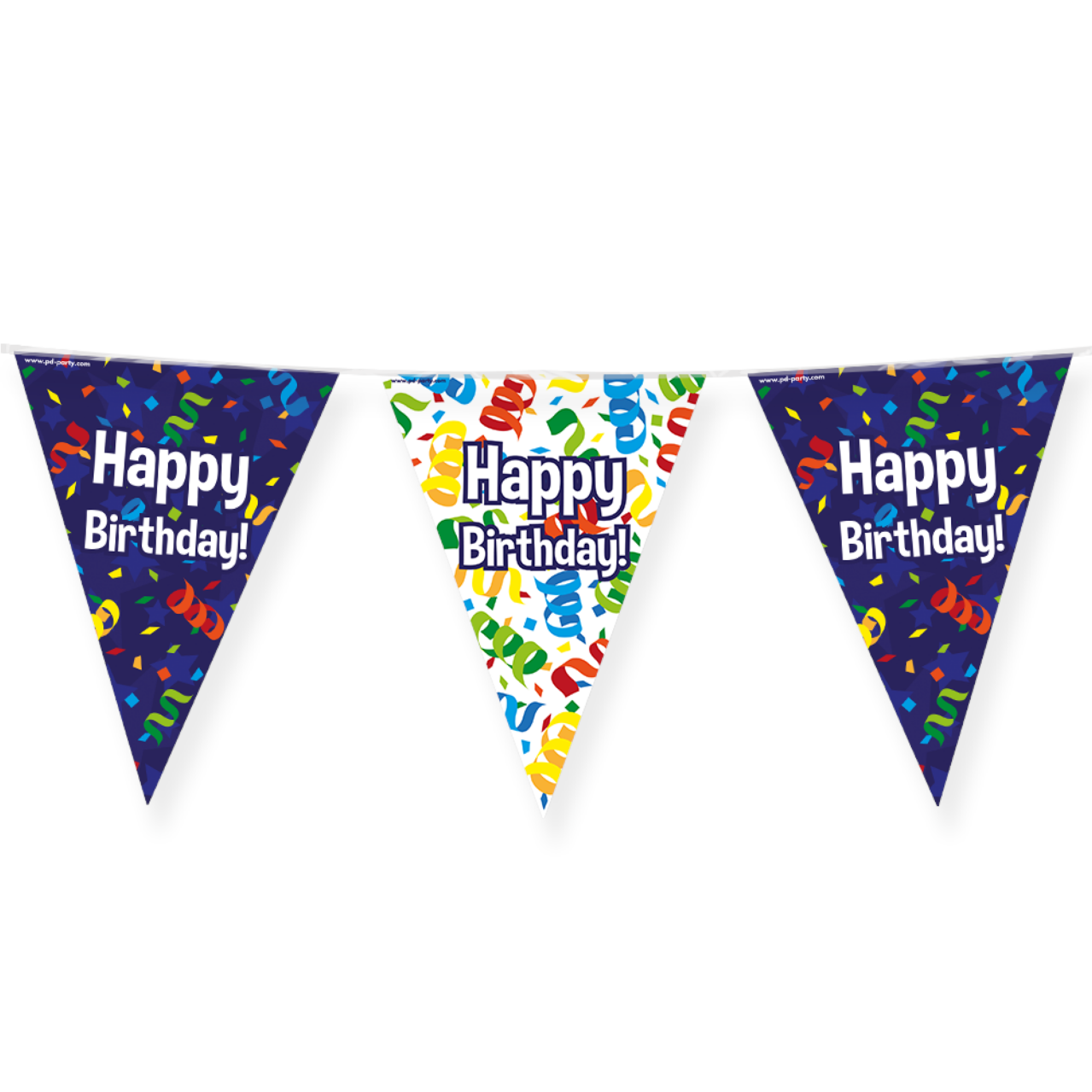 Vlaggenlijn - Happy Birthday - Cartoon - 10m