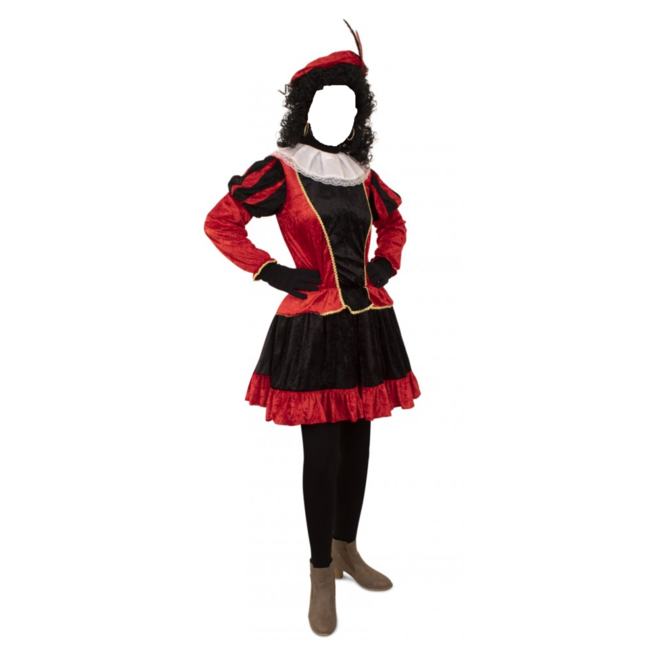 PartyXplosion Piet - Jurk met petticoat - Rood - XS