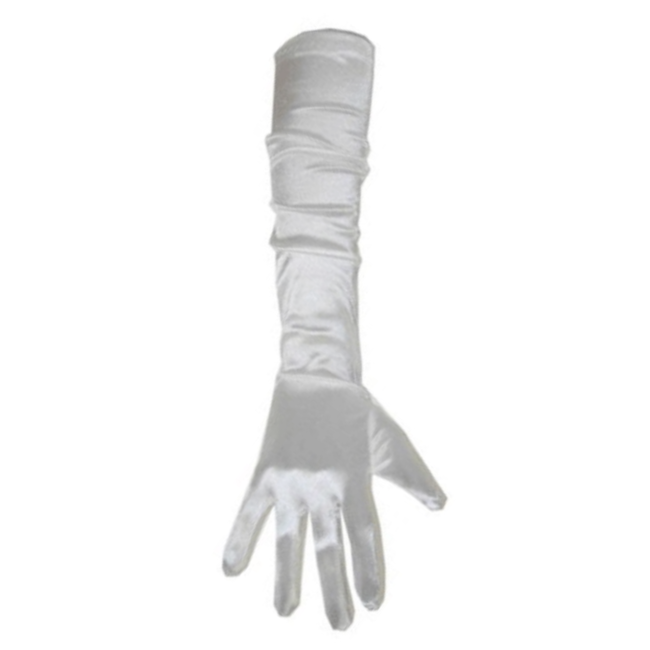 PartyXplosion Handschoenen Satijn Wit - 48 cm