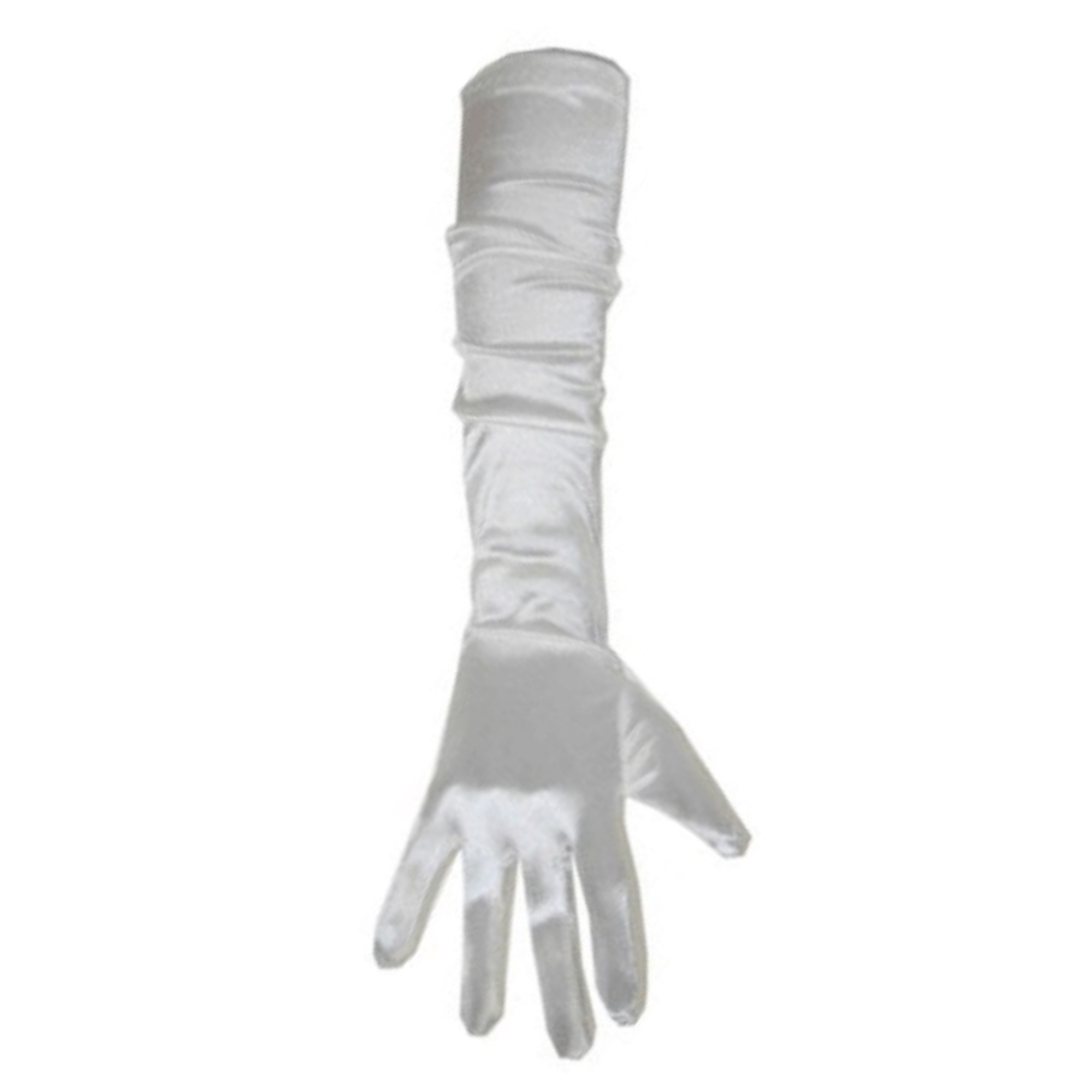 Handschoenen Satijn Wit - 48 cm