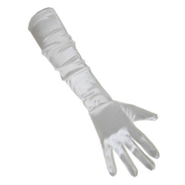 PartyXplosion Handschoenen - Wit - Satijn - 48 cm