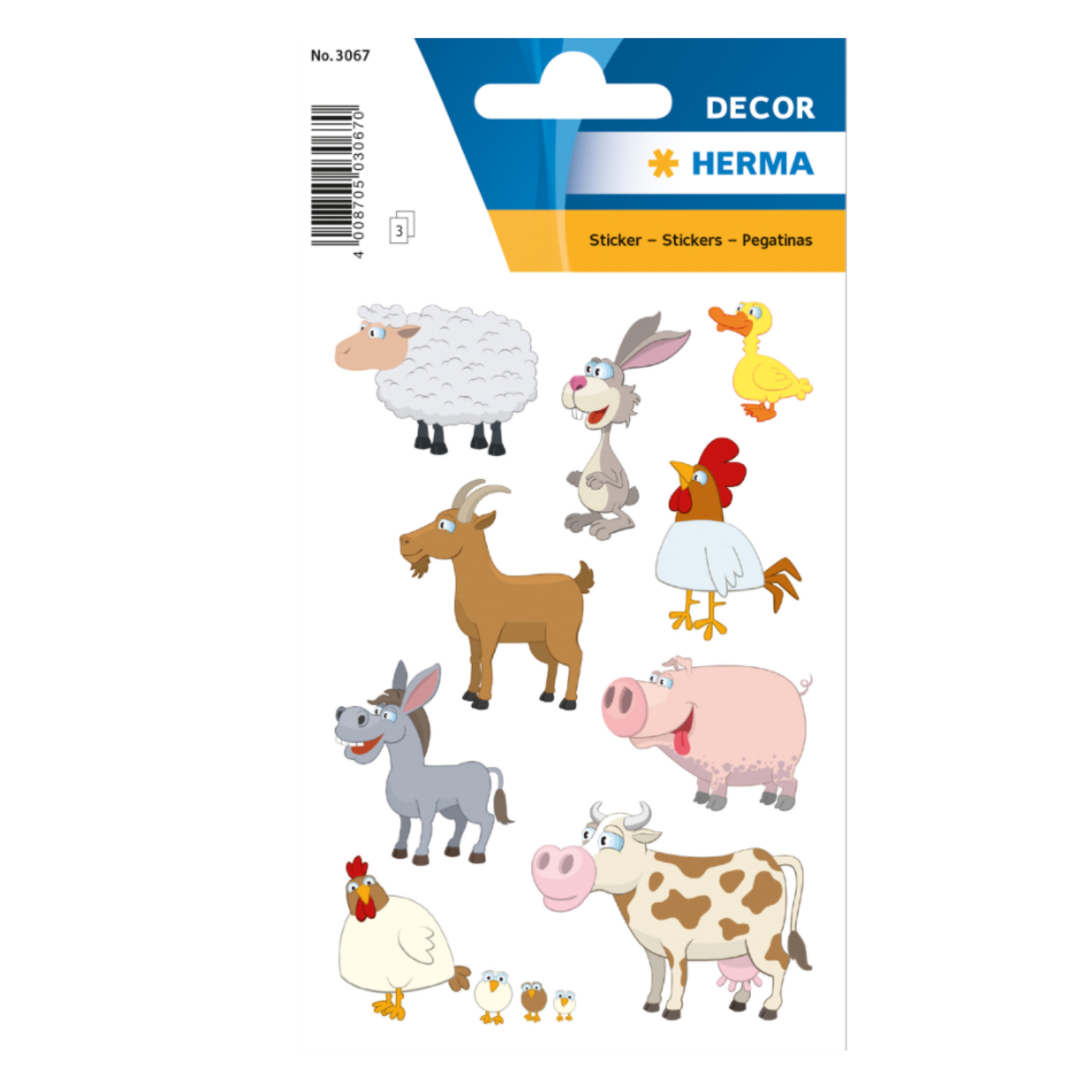 Stickers - Boerderijdieren - 3 Vellen