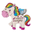 Folieballon - Happy Birthday - Regenboog pony - 114cm - Zonder vulling