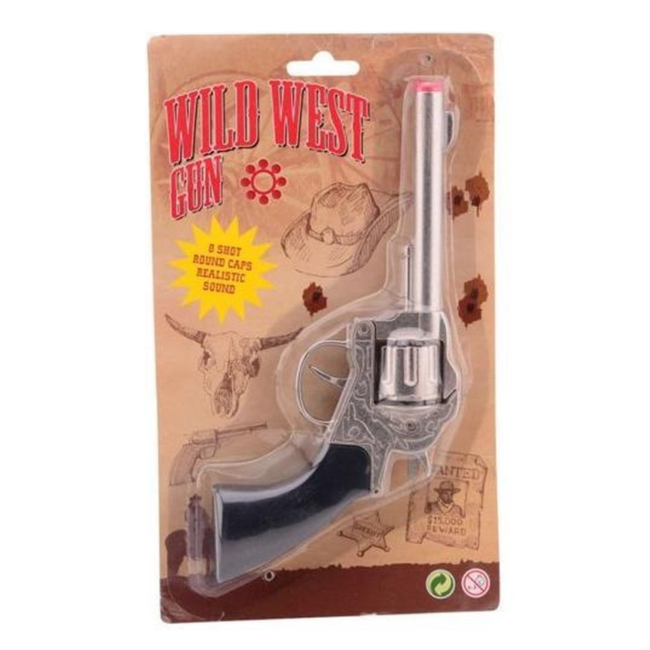 PartyXplosion Pistool - Klappertjes - Western revolver - 8 Schots