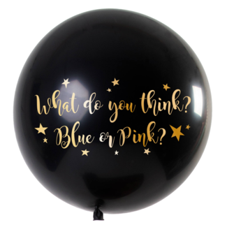 Folat Ballon - Gender reveal - What do you think? Blue or pink? - Blauw - 90cm