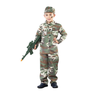 Haza-Witbaard Kostuum - Commando - Soldaat - 3dlg. - mt.122/140