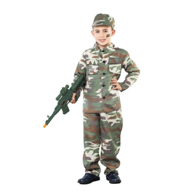 Haza-Witbaard Kostuum - Commando - Soldaat - 3dlg. - mt.122/140