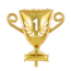 PartyXplosion Folieballon - Cup 1 - Goud - 64x61cm - Zonder vulling