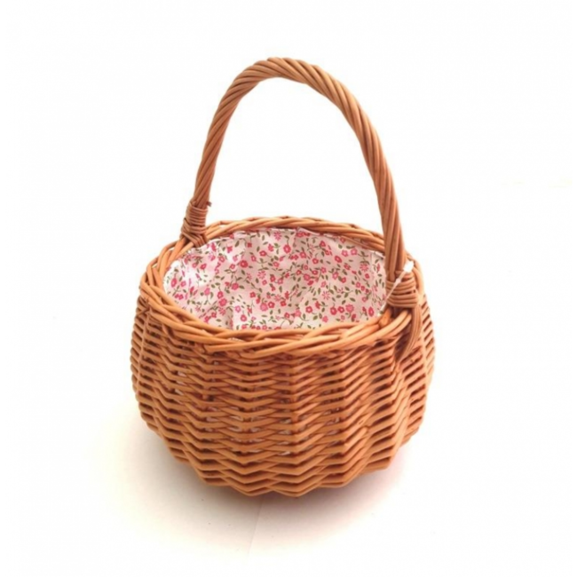 Mandje - Riet - Bloemenbekleding - 15cm