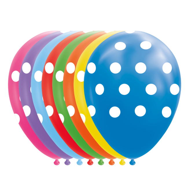 Globos Ballonnen - Met stippen - 30cm - 8st.
