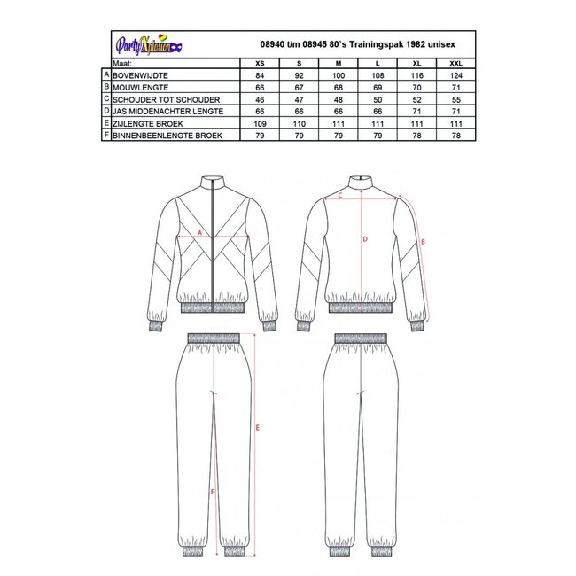PartyXplosion Kostuum - Trainingspak - Proud to be fout - 80's & 90's - L