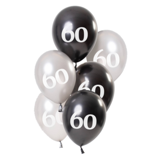 Folat Ballonnen - Glossy black - 60 - 23cm - 6st.**