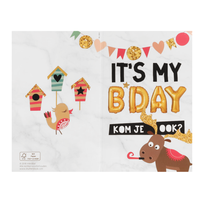 Interstat Uitnodigingskaarten - It's my bday - 6st.
