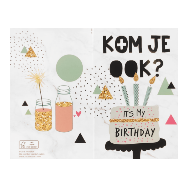 ImageGroup Uitnodigingskaarten - Kom je ook? It's my Birthday - 6st.