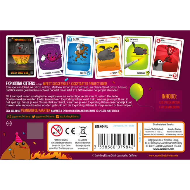 Asmodee Spel - Exploding Kittens - Party pack - NL - 7+