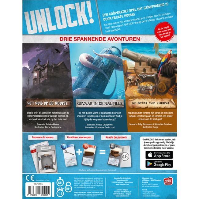 Asmodee Coöperatief spel - Unlock! - 2 - Mysterieuze avonturen