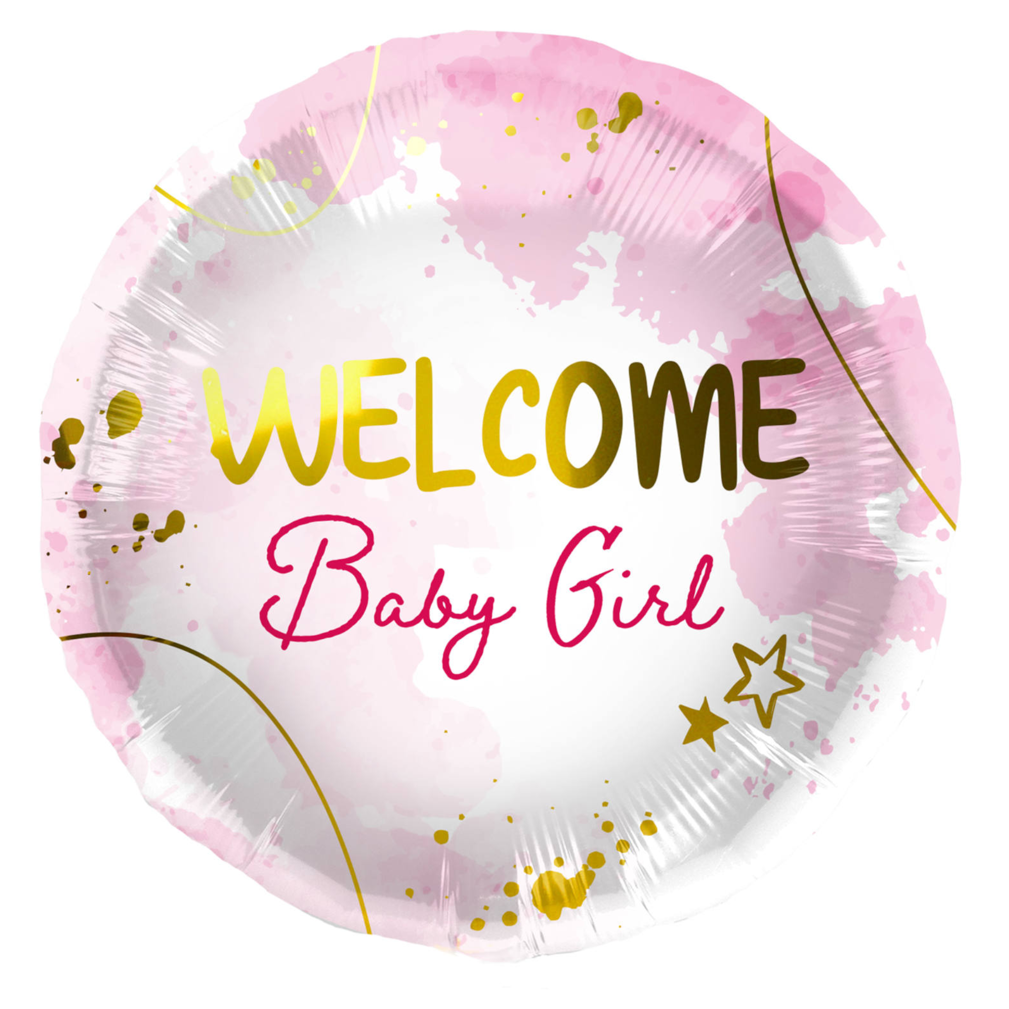 Folieballon - Welcome baby girl - 45cm- Zonder vulling
