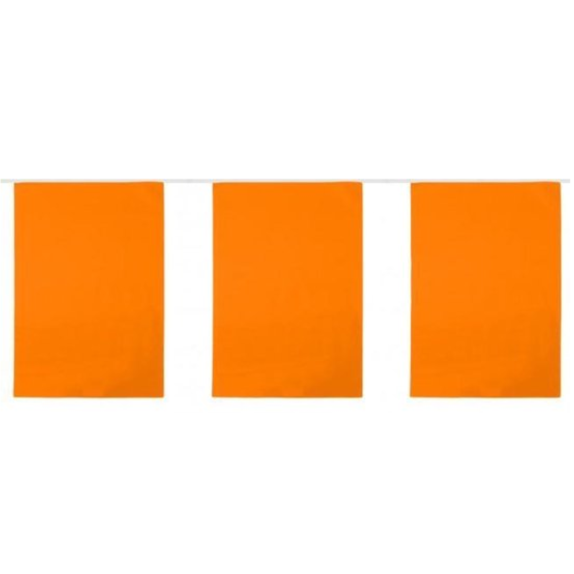 Vlaggenlijn - Rechthoek 30x44cm- Oranje - PVC - 10m - Brandveilig