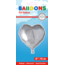 Fiesta Folieballon - Hart - Zilver - 45cm - Zonder vulling