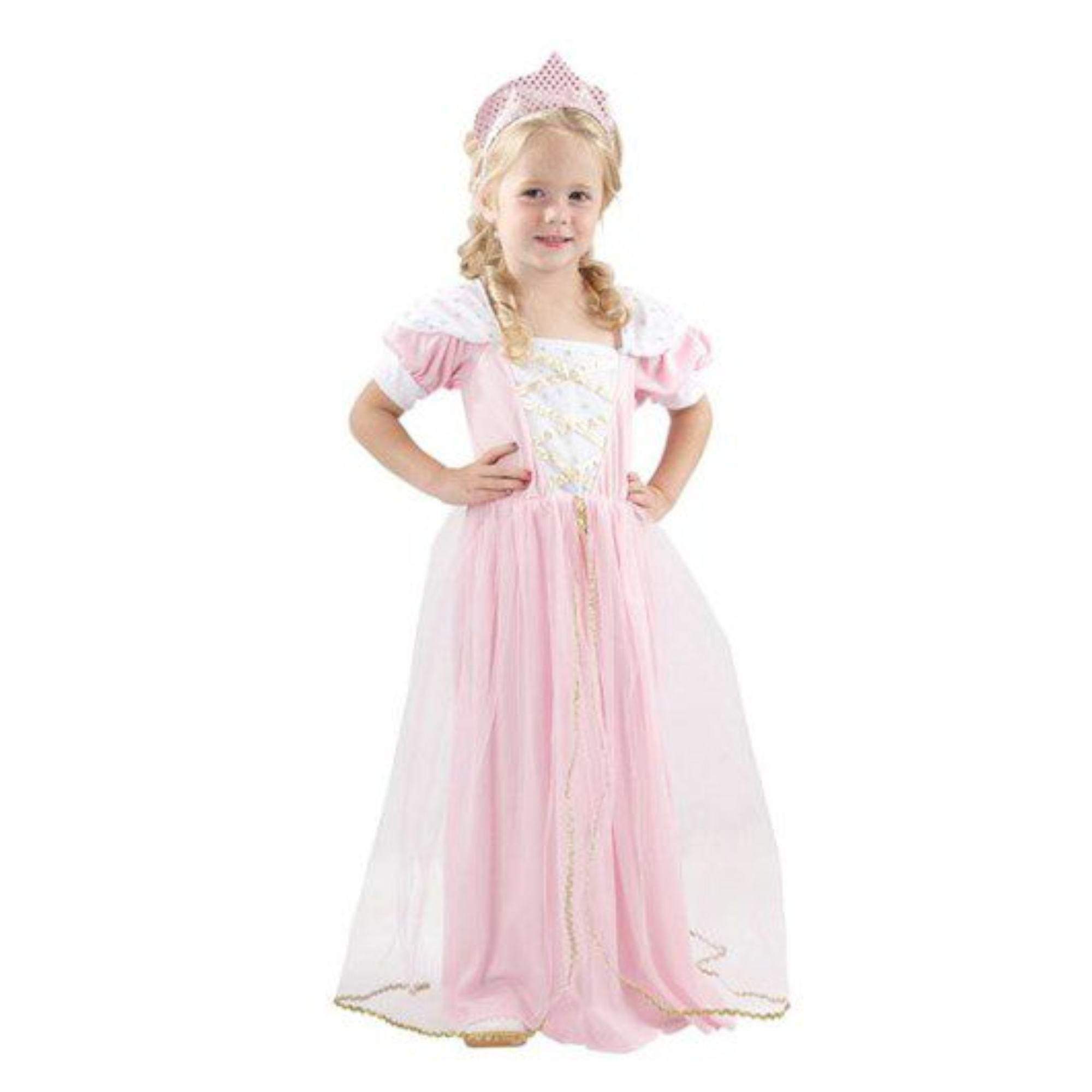 Kostuum - Prinses - Jurk & tiara - Roze - mt.92/104