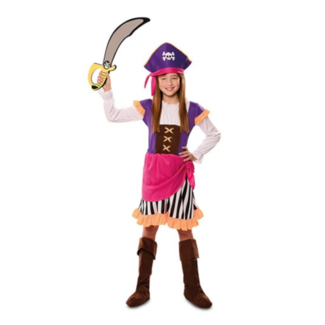 Haza-Witbaard Piraat - Kostuum - Jurk, overschoenen & hoed - mt.104/122