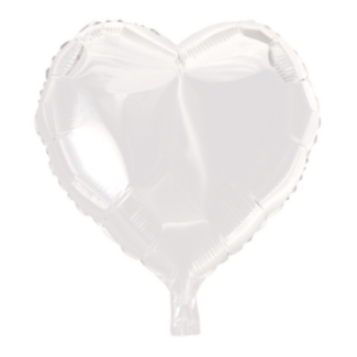 Fiesta Folieballon - Hart - Wit - 45cm - Zonder vulling