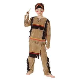 Haza-Witbaard Kostuum - Indiaan - 3dlg. - mt.122-140