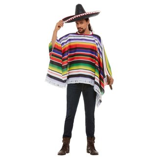 Smiffys Kostuum - Mexicaanse poncho - Multicolor