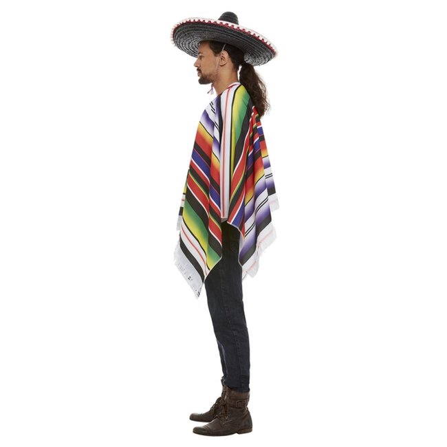 Smiffys Kostuum - Mexicaanse poncho - Multicolor