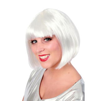 PartyXplosion Pruik - Wit - Bobline
