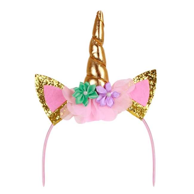 PartyXplosion Diadeem - Eenhoorn - Unicorn - Goud roze