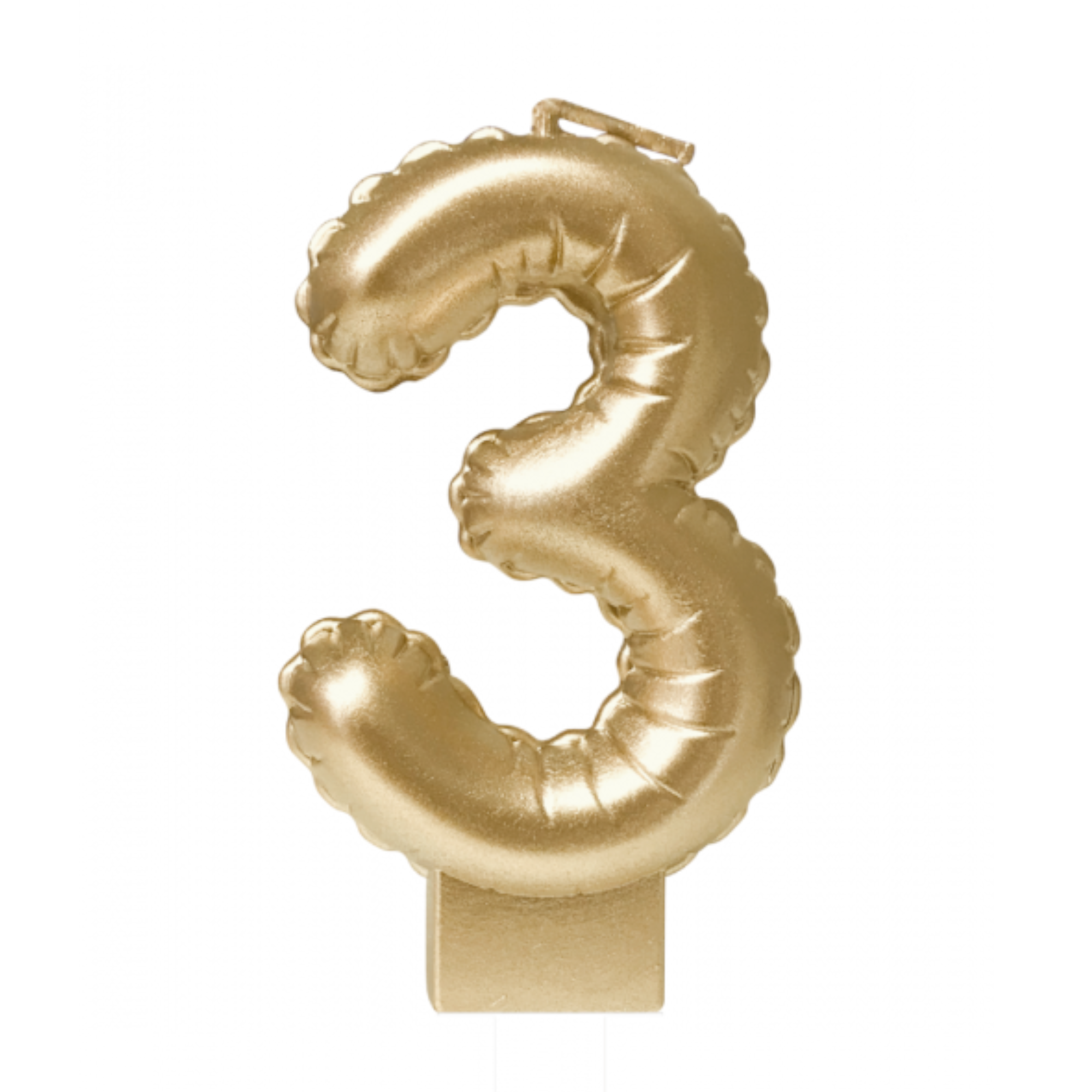 Taartkaarsje - 3 - Goud