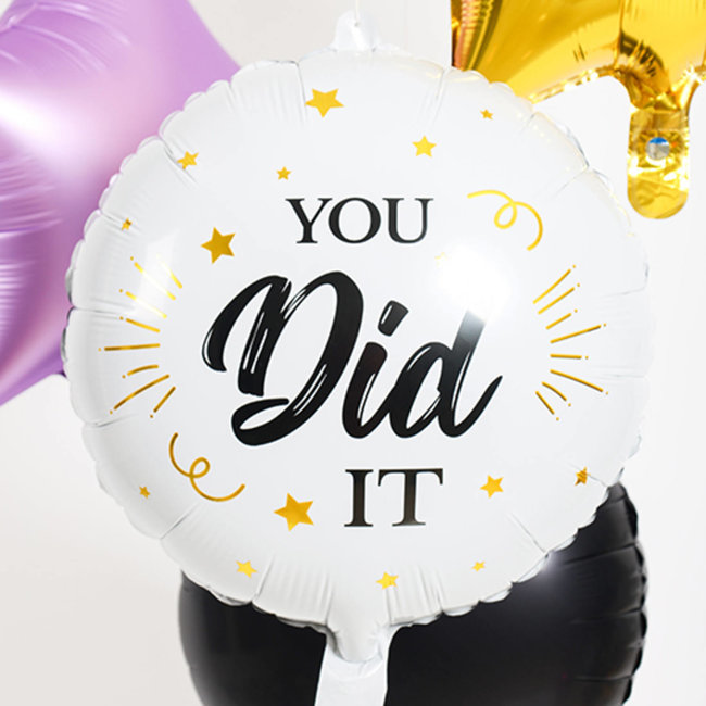 Folat Folieballon - Geslaagd - You did it - 45cm - Zonder vulling
