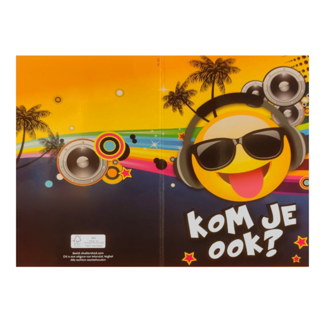 Interstat Uitnodigingskaarten - Emoticon - Tropical DJ - 6st.