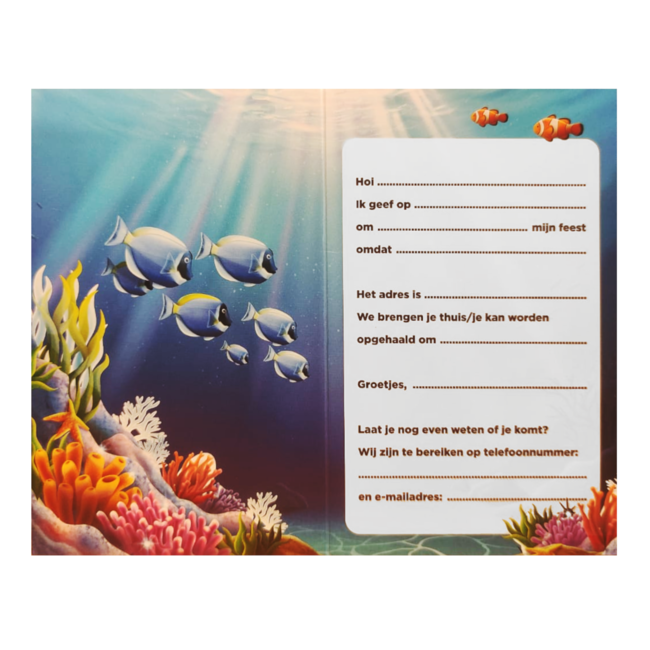 Interstat Uitnodigingskaarten - Dolfijn - Kom je ook? - 6st.